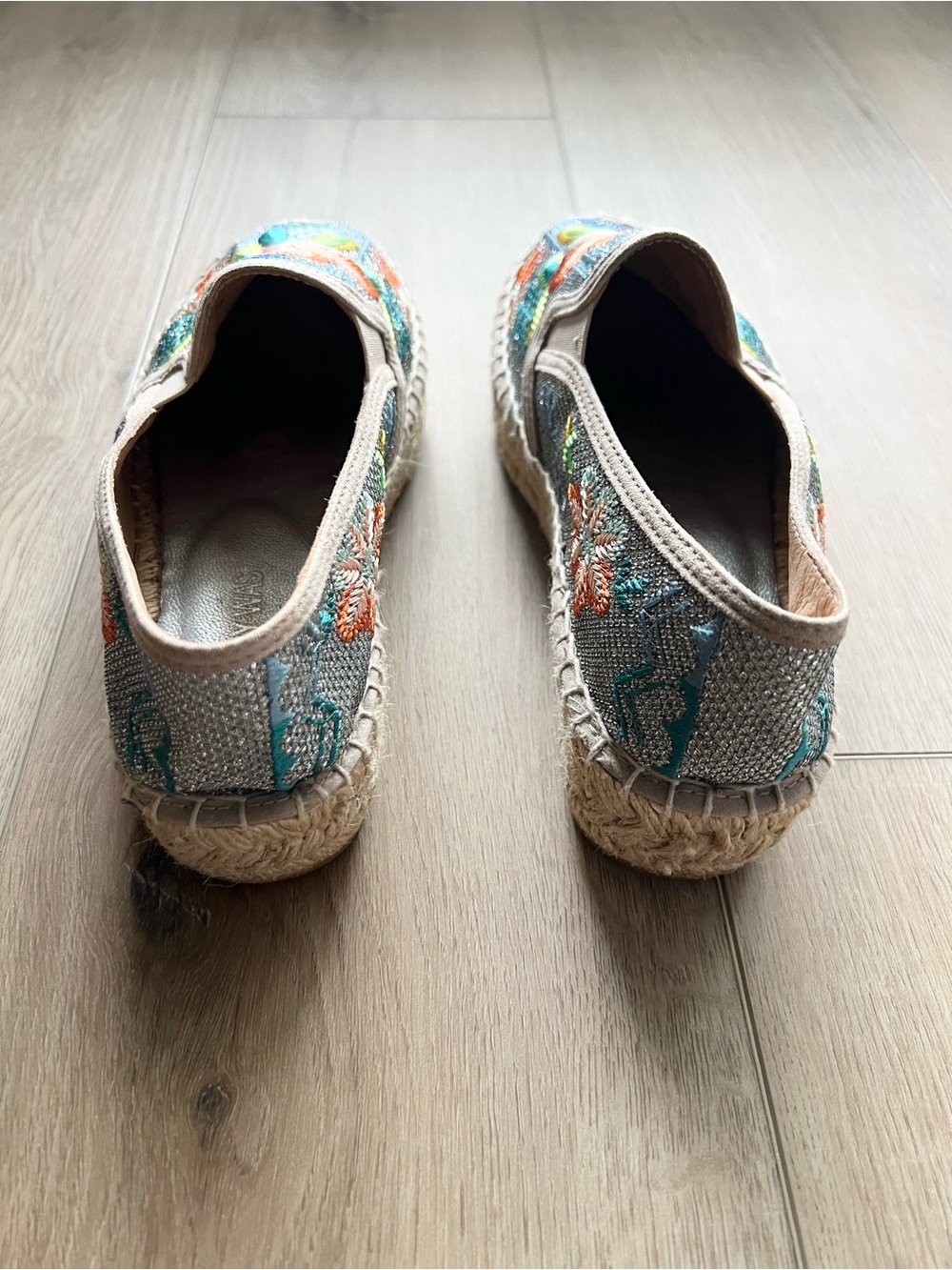 Johnny Was Blue Embroidered Floral Espadrilles - Picture 5 of 8
